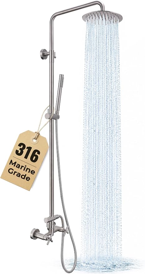 G‑Promise 316 Marine Grade Stainless Steel 8 Inches Outdoor Shower