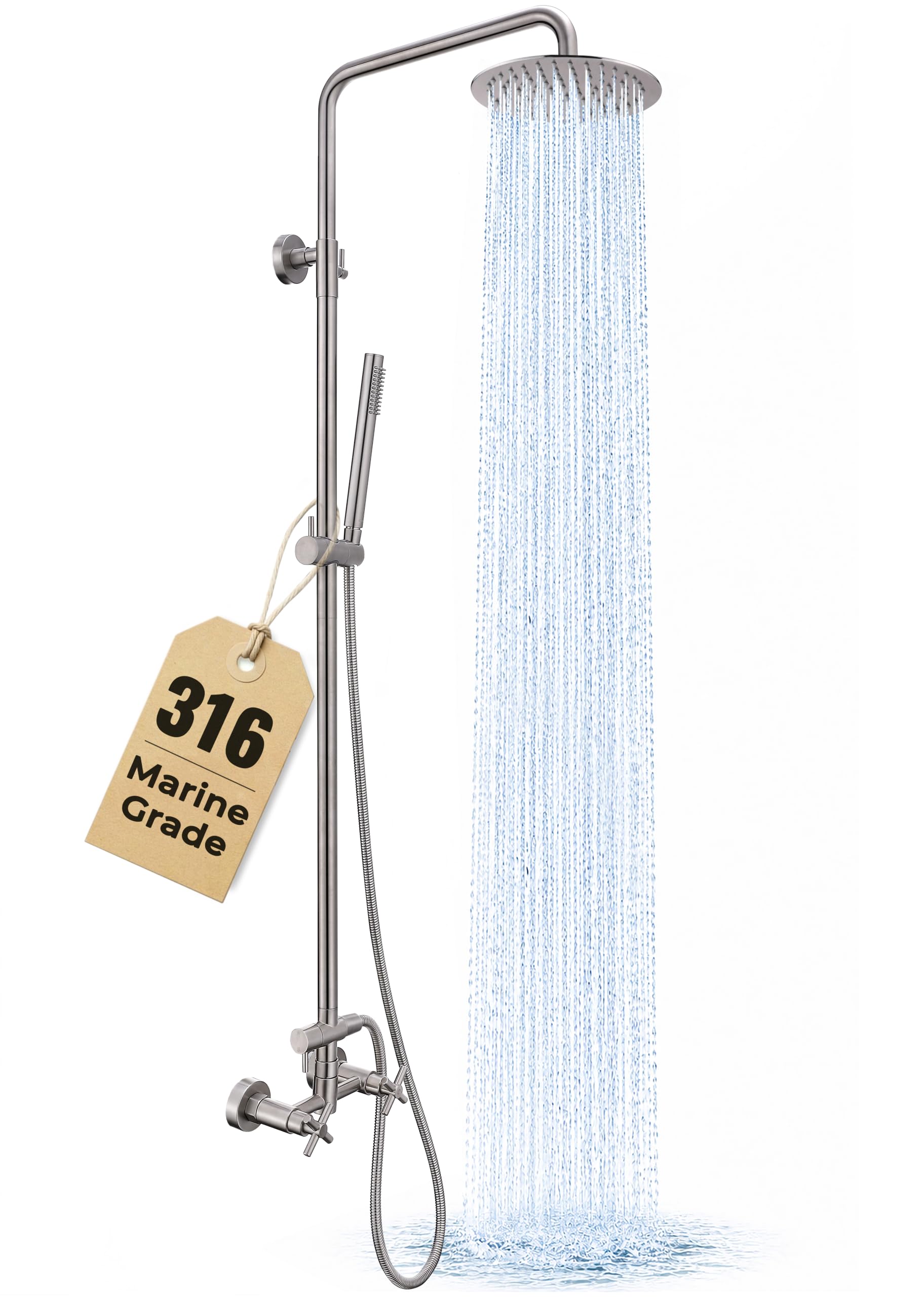 G‑Promise 316 Marine Grade Stainless Steel 8 Inches Outdoor Shower Kit