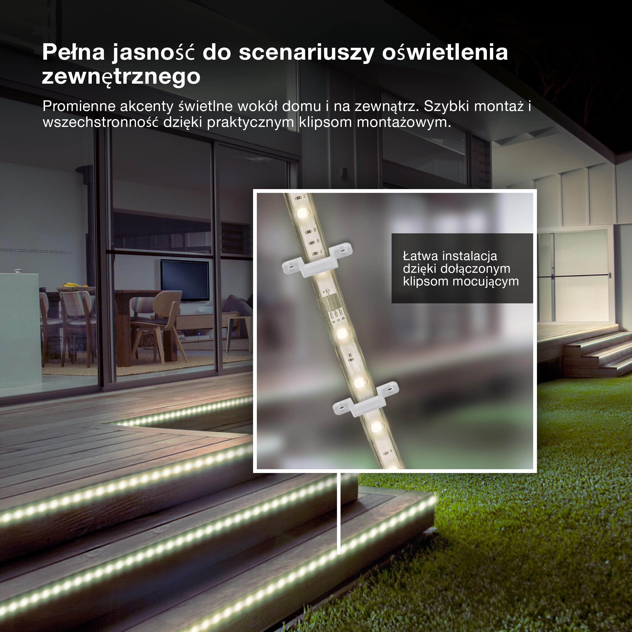 OSRAM Taśma LED Outdoor Flex 20M IP65, chłodna biel, możliwość przedłużenia do 50 m, w tym bęben kablowy, akcesoria montażowe, kabel połączeniowy