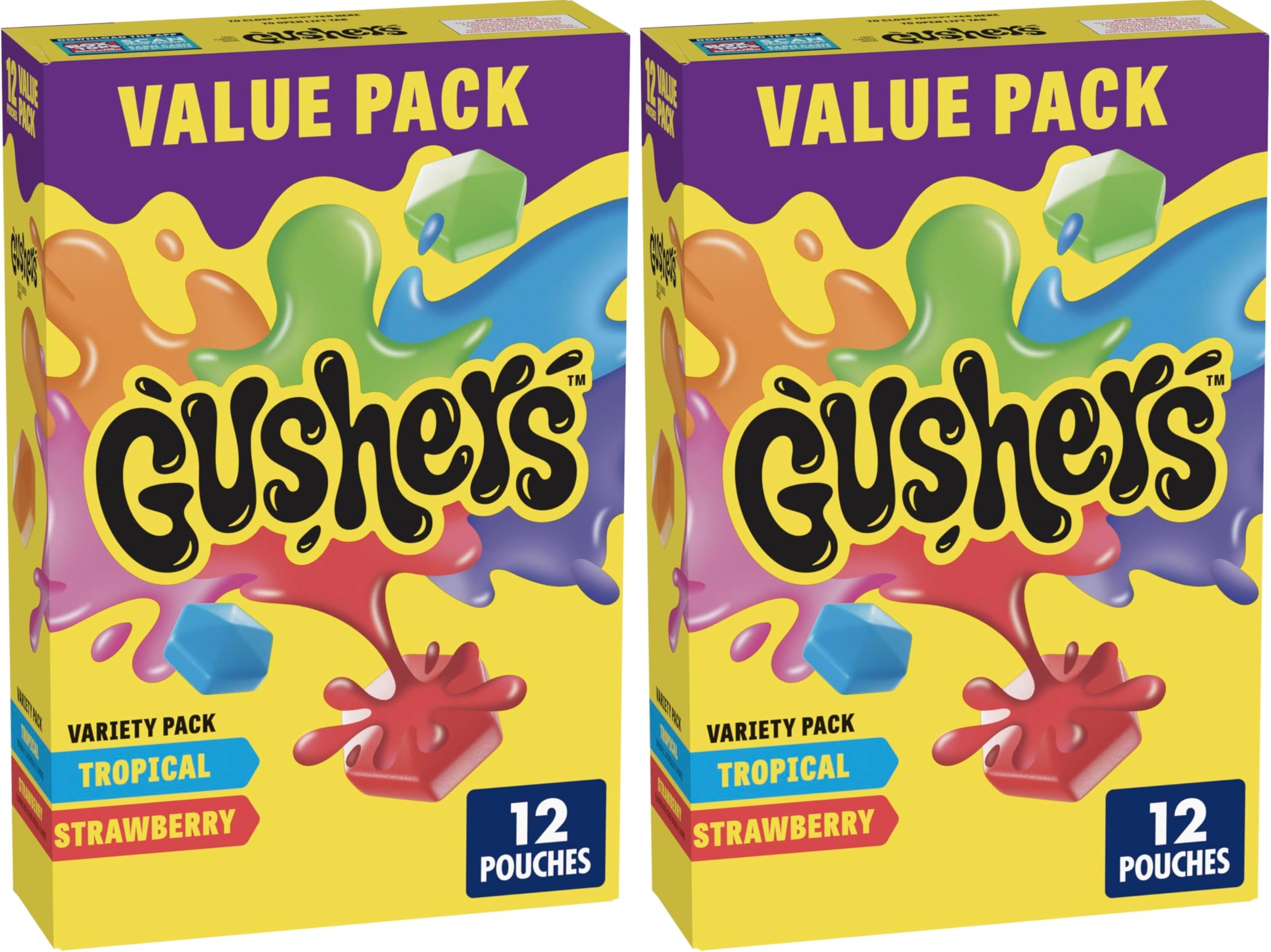 Fruit Flavored Snacks, Strawberry Splash and Tropical, 12 ct (Pack of 2)