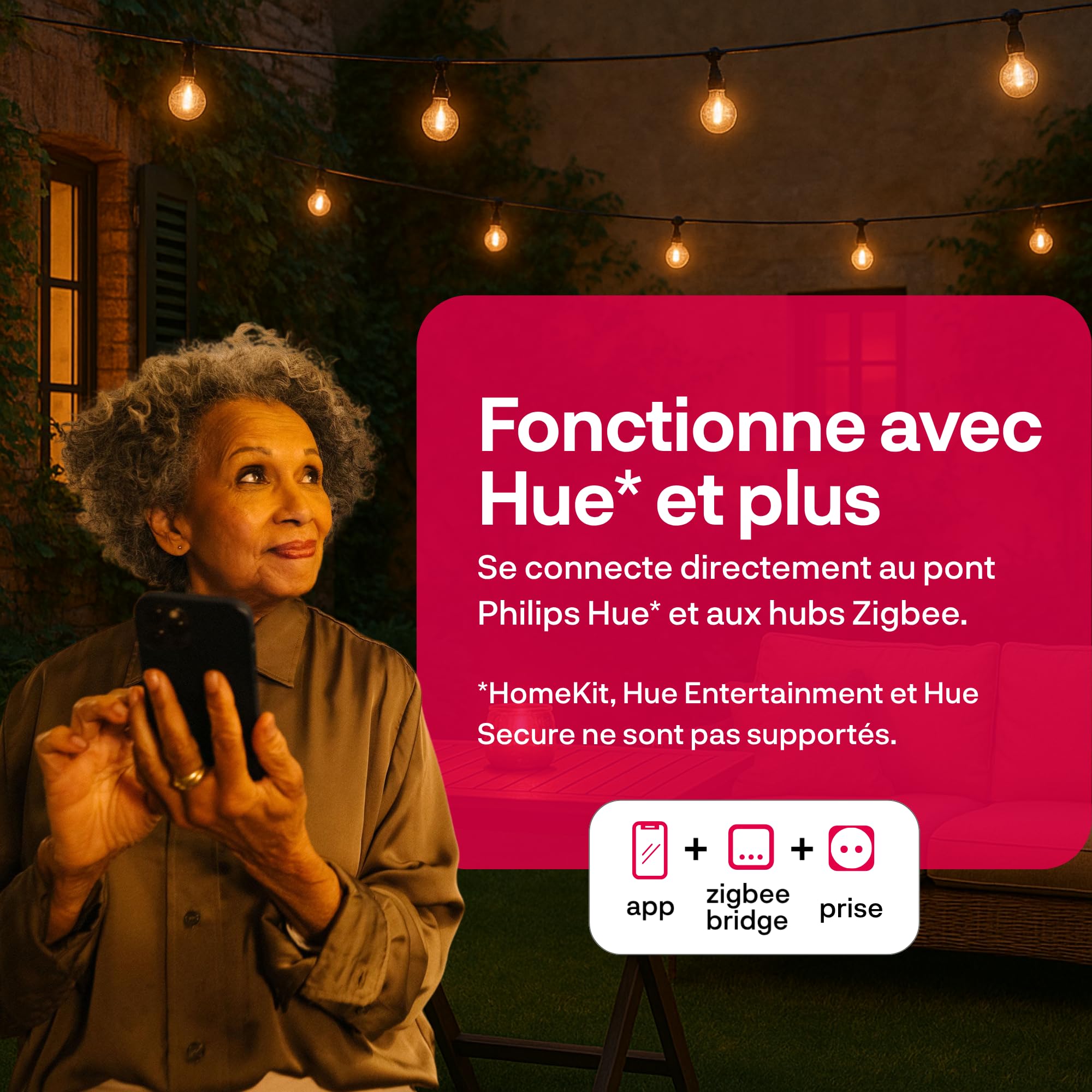 Innr Prise Connectée Zigbee Extérieure, Fonctionne avec Hue* et Alexa, Outdoor Smart Plug, Répéteur Zigbee, Prise Electrique Exterieure, IP54 Étanche - 1 pièce