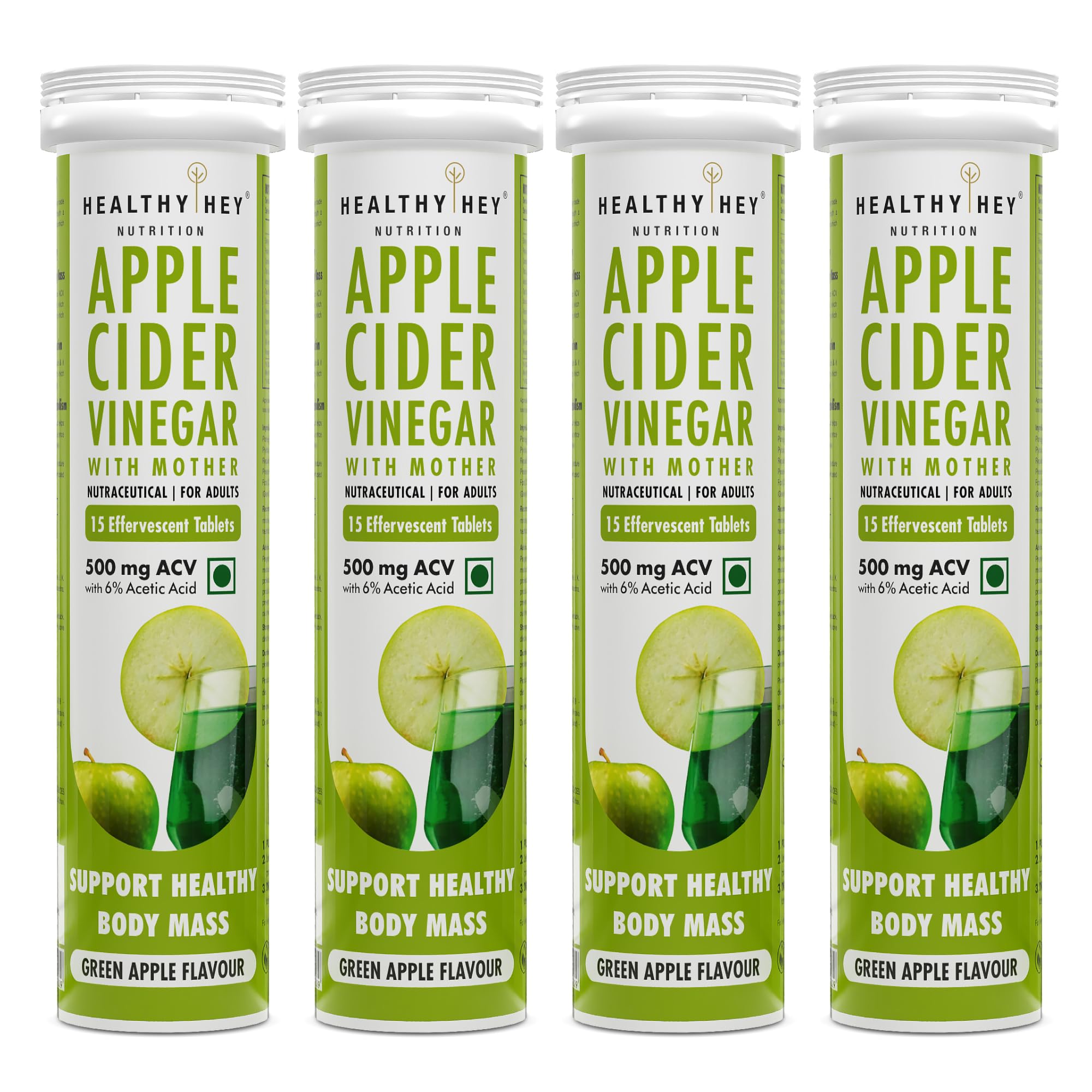 HealthyHey Nutrition Apple Cider Vinegar with Mother Effervescent Tablets - 500mg - Pack of 4-60 servings (B0CSDTPQFC) Amazon Price History, Amazon Price Tracker