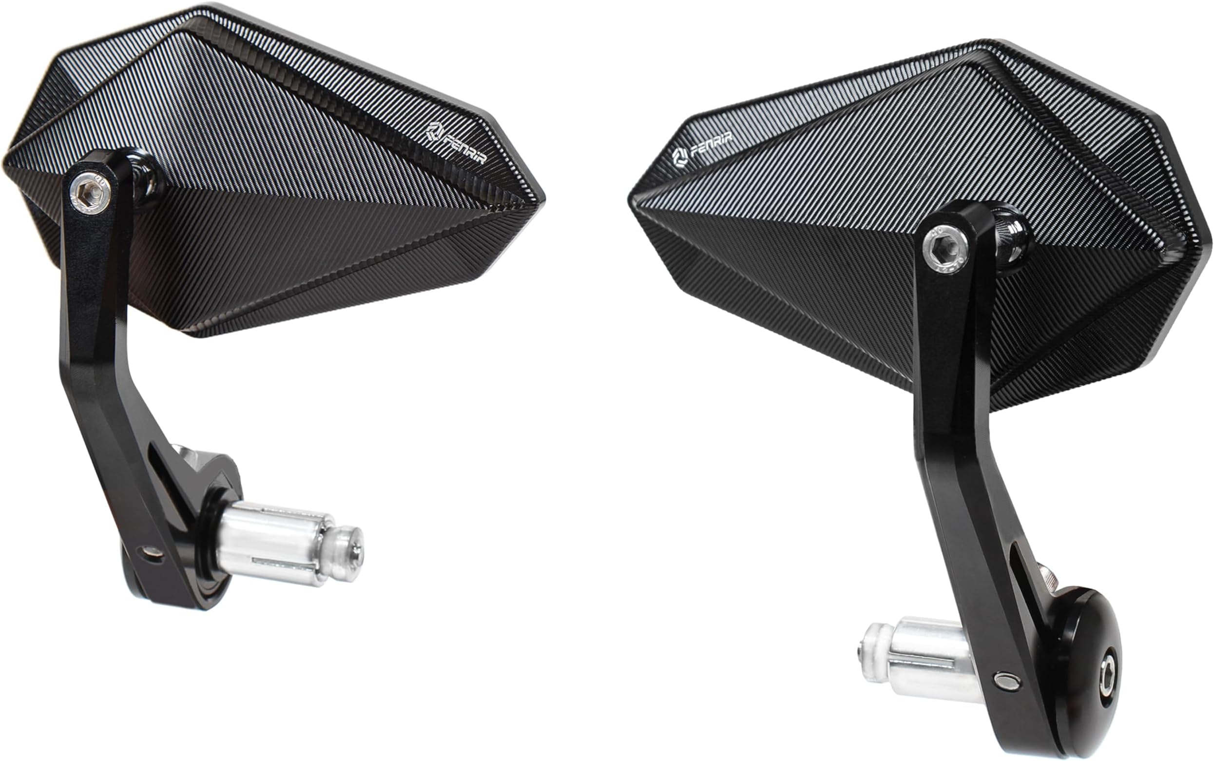 FENRIR E24 Approved Black Motorcycle Rear View Mirror CNC Handlebar End for Forza Xmax Nmax MT03 MT07 MT09 MT10 Z125 Z400 Z650 Z900 CB650R CB500F CB125R GSXS750 SV650 Street Triple Scrambler Monster