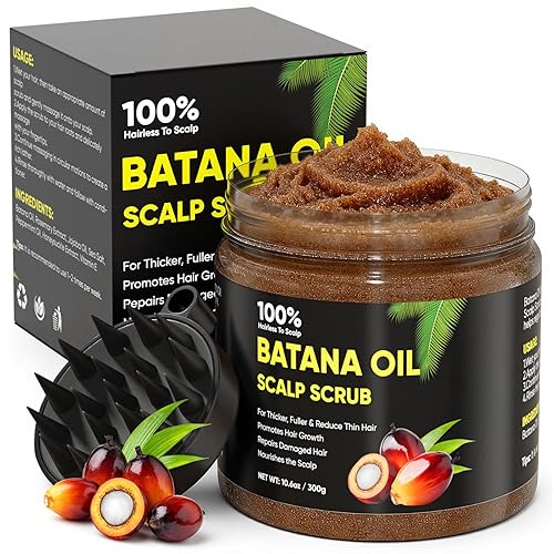 Batana Oil Exfoliante para el crecimiento del cabello, batana orgánica para nutrir el cabello con romero, aceite de cuero cabelludo promueve el