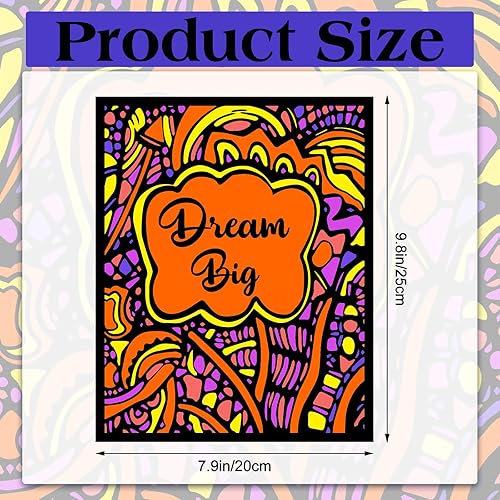 Miniatura 2 de Yeaqee Póster de terciopelo mullido para colorear de 8 x 10 pulgadas, póster con citas inspiradoras, póster de terciopelo positivo, ideal para