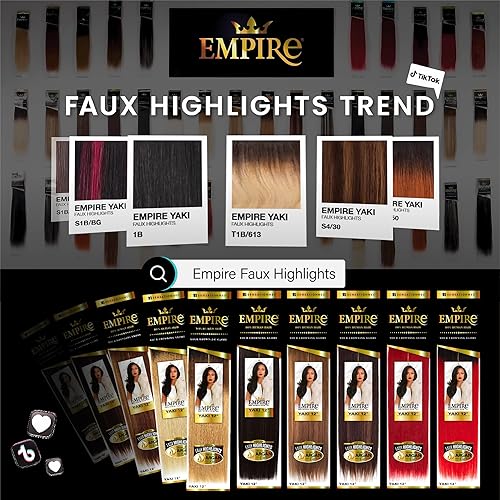 Miniatura 4 de Empire Yaki 100% pelo humano Remy, tejido suave Yaki con aceite de argán, Sensationnel, 16", Marrón oscuro (Dark Brown)