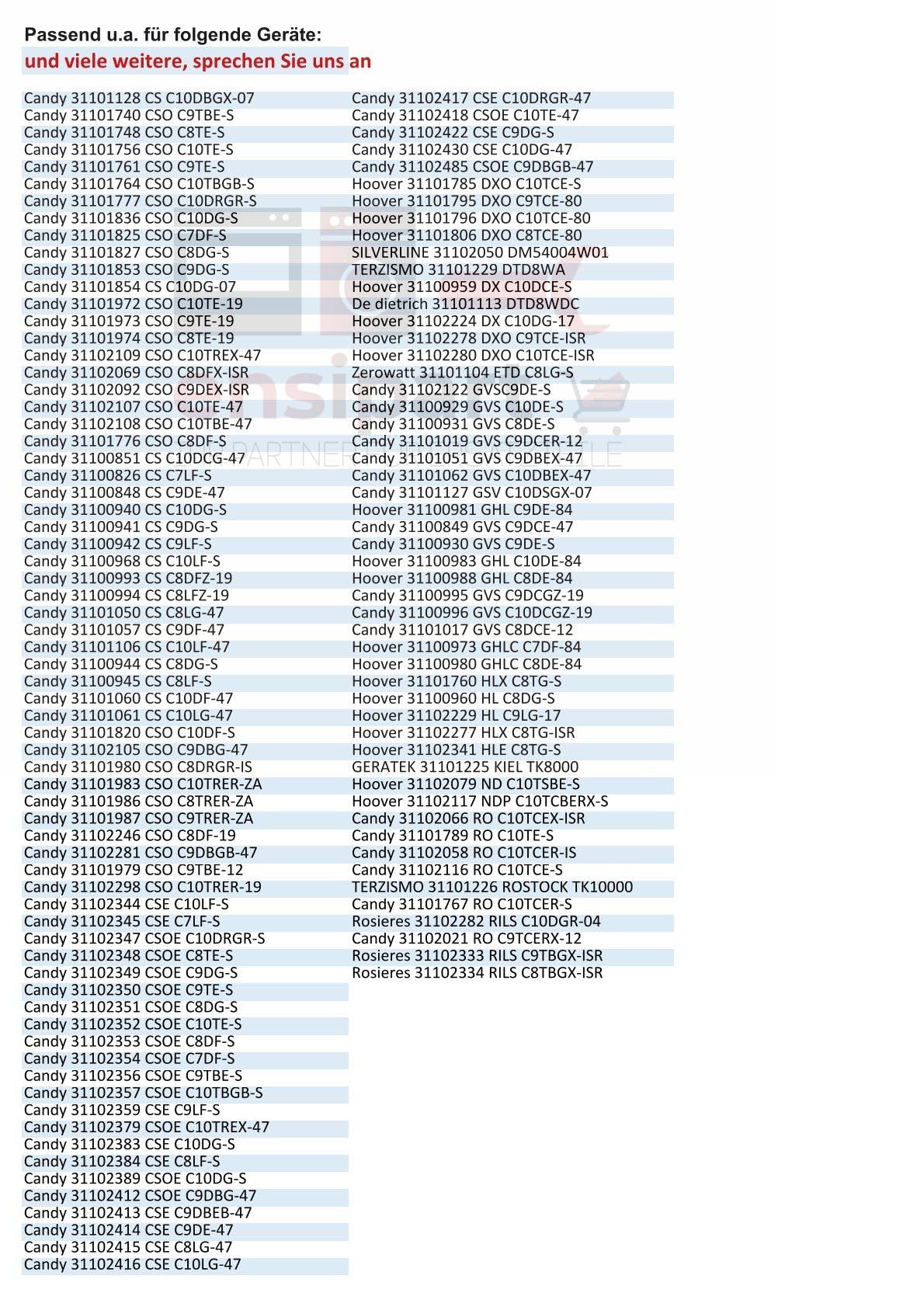 Heizung für Wäschetrockner kompatibel mit CANDY 40015909 kompatibel mit Hoover 40015909 Heizregister für Wäschetrockner