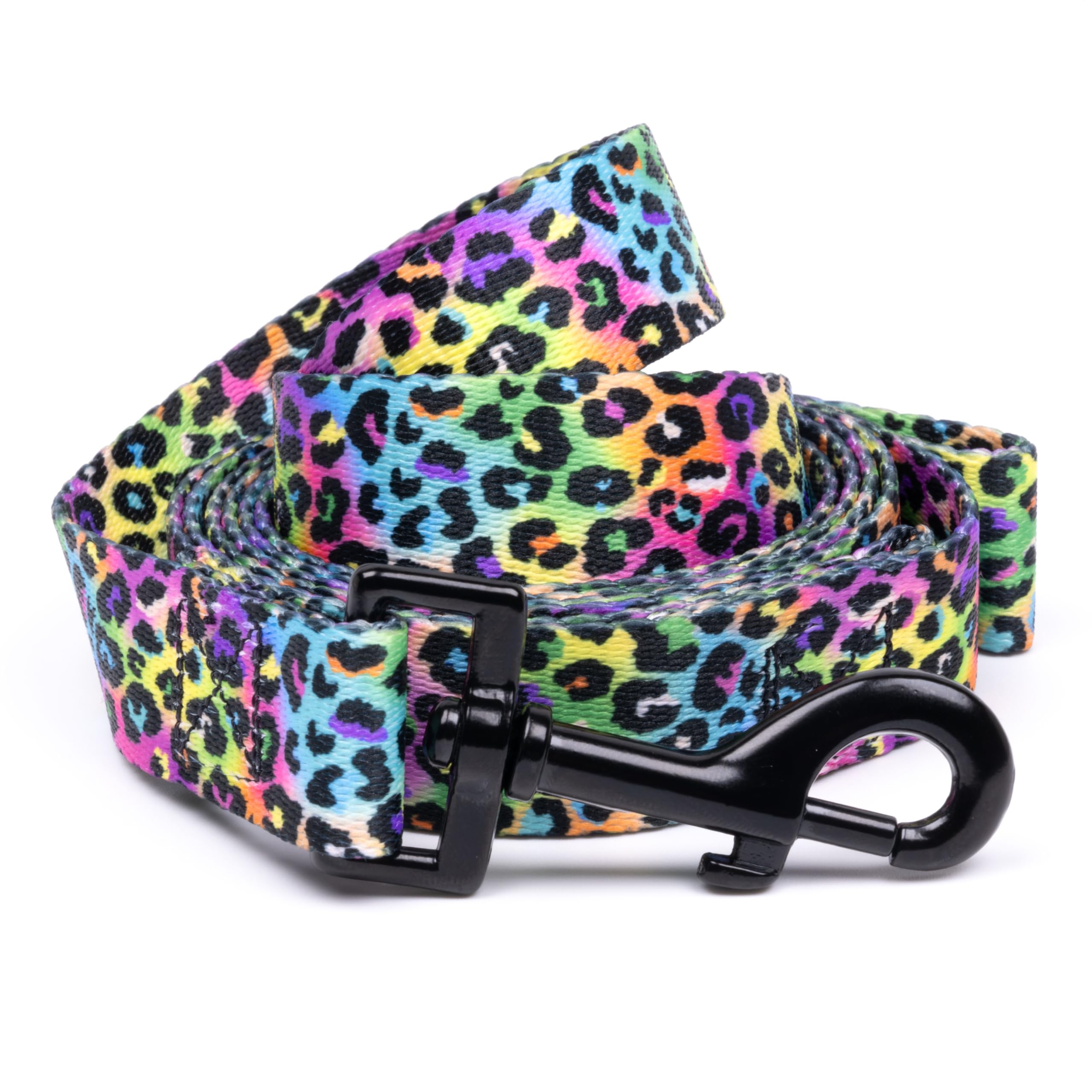 Country Brook Petz - Electric Leopard Dog Leash - Animal Prints Collection Featuring Wild Designs (6 Foot, 1 Inch Wide)