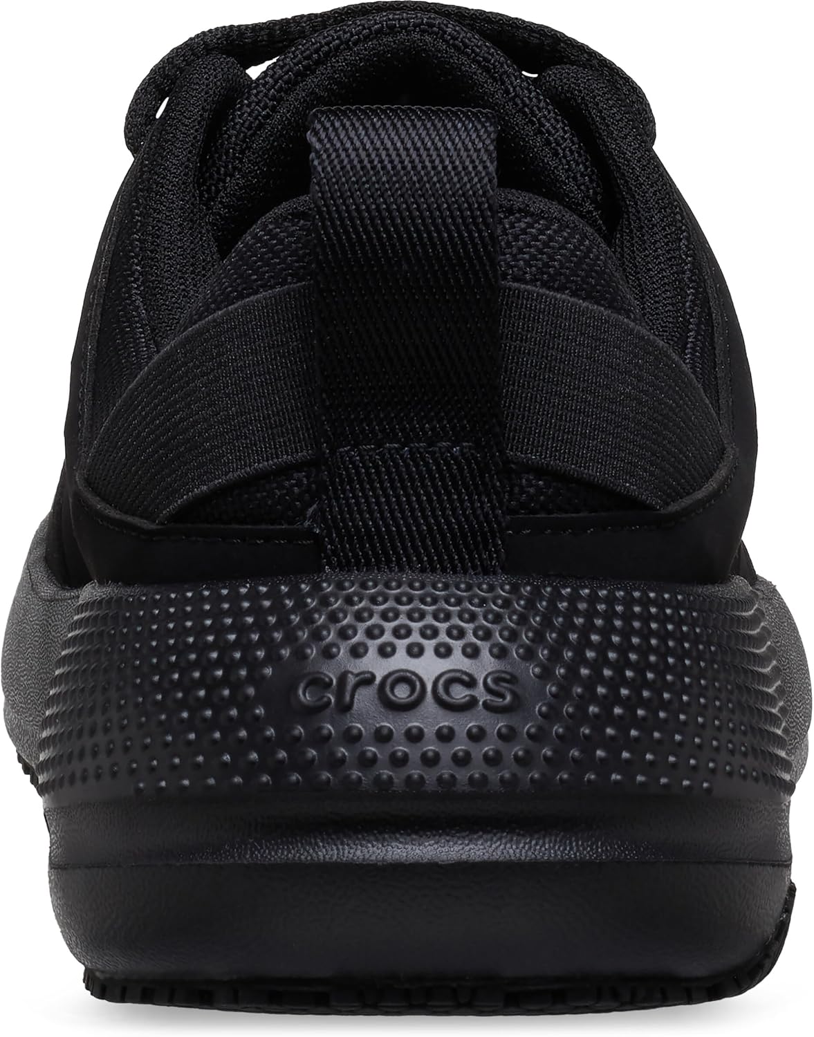 Crocs Women On The Clock Work Sneaker, Triple Black, 4 Women