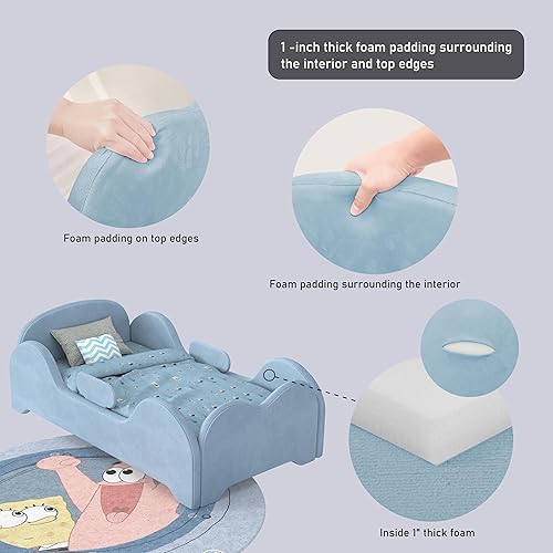Miniatura 7 de Cama para niños pequeños, cama de inundación para niños pequeños con mayor seguridad, tamaño estándar para cuna, camas de tela certificada, diseño