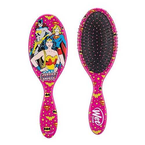 Miniatura 1 de Wet Brush Cepillo desenredante original para el cabello  Liga de la Justicia mujer embarazada Batman y Supergirl  Peine para mujeres hombres y niños