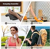 Vista 6 de SEMAXE Juego de 12 toallas de 100% algodón, 13 × 13 pulgadas, toallas suaves amarillas para la cara – súper absorbentes y de secado rápido, paño