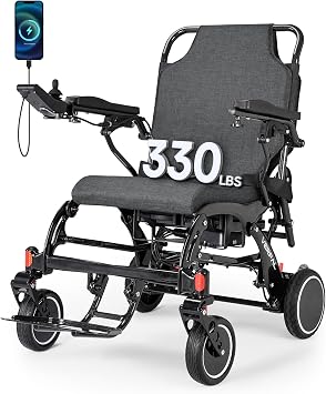 21" Wider Carbon Fiber Electric Wheelchair for Adults, 39 lbs Ultralight