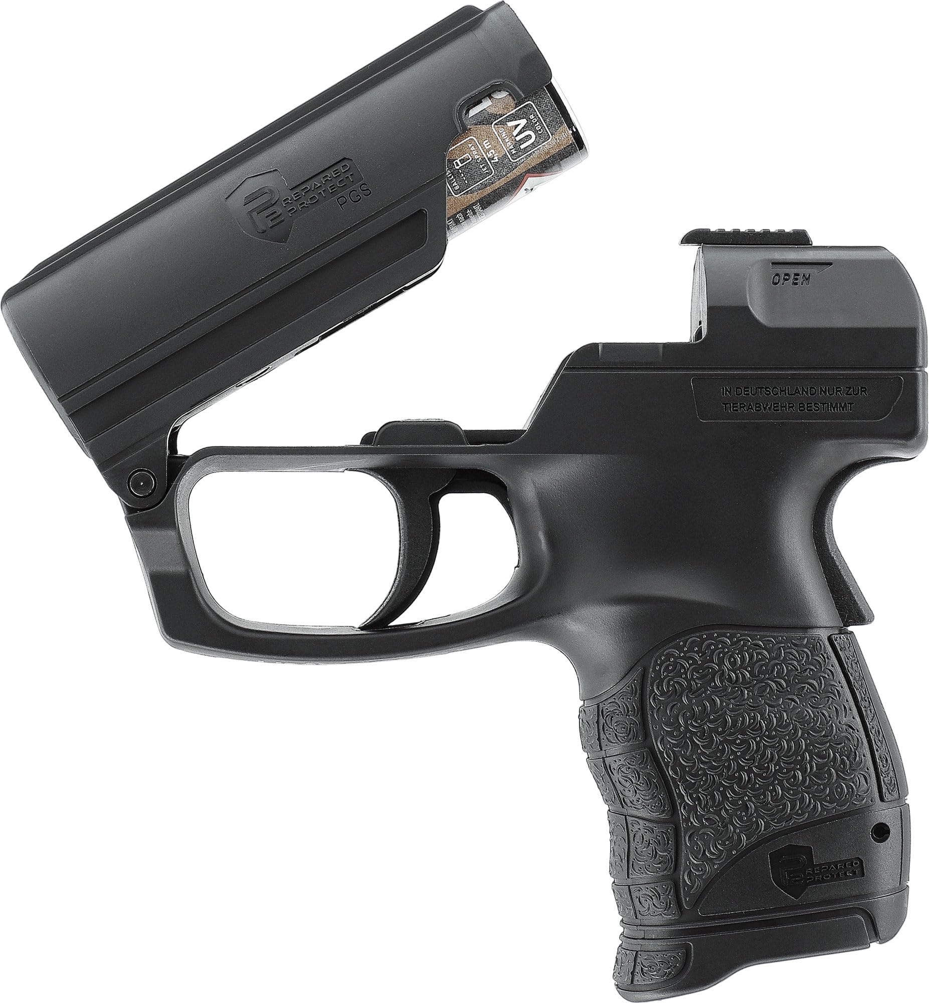 P2P Pfefferpistole PGS, Tierabwehr Waffe , inkl. Pfefferspraykartusche, Abwehrset zur Selbstverteidigung von Tieren