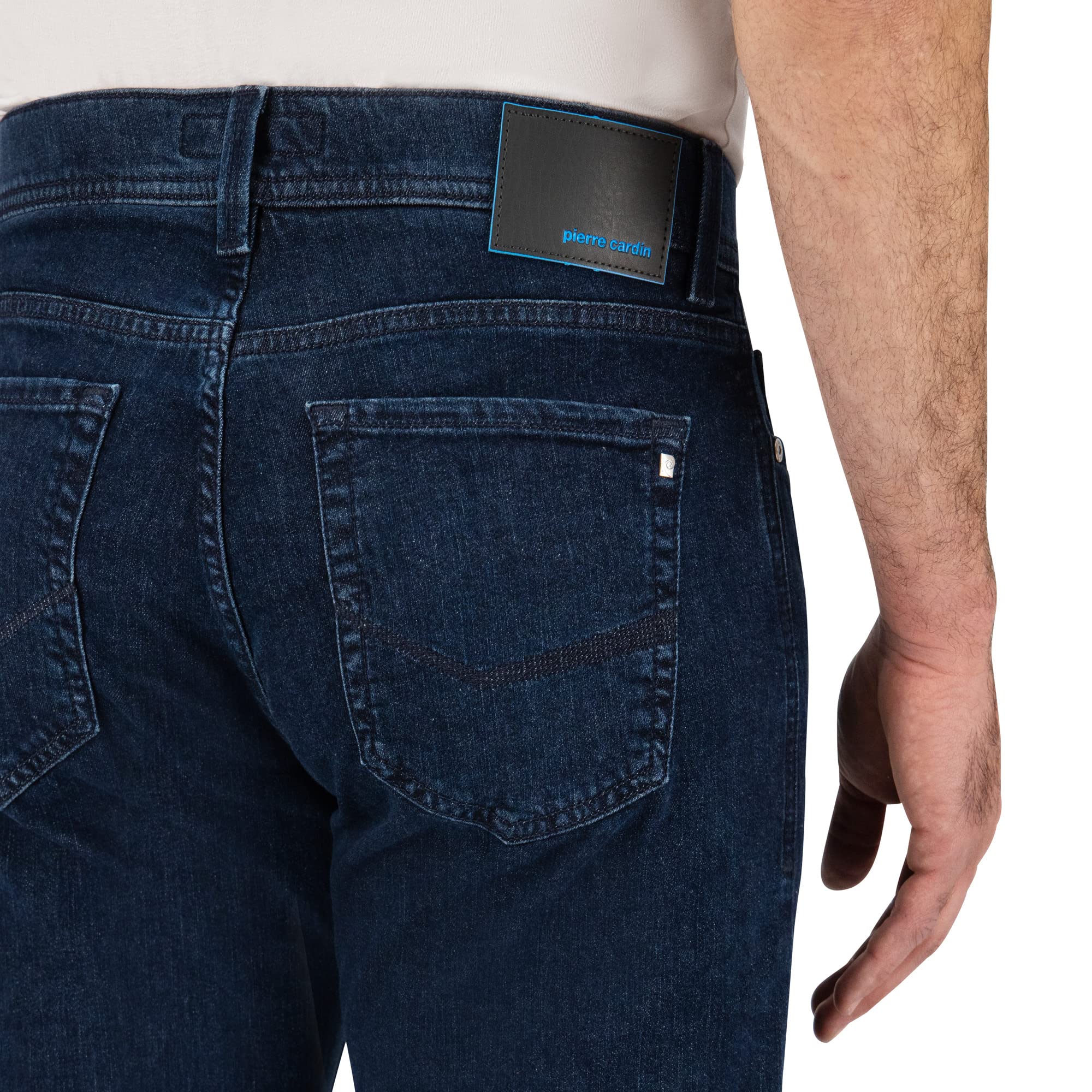 Pierre Cardin Lyon Tapered Jeans, Blue Stonewash, 34W x 30L para Hombre