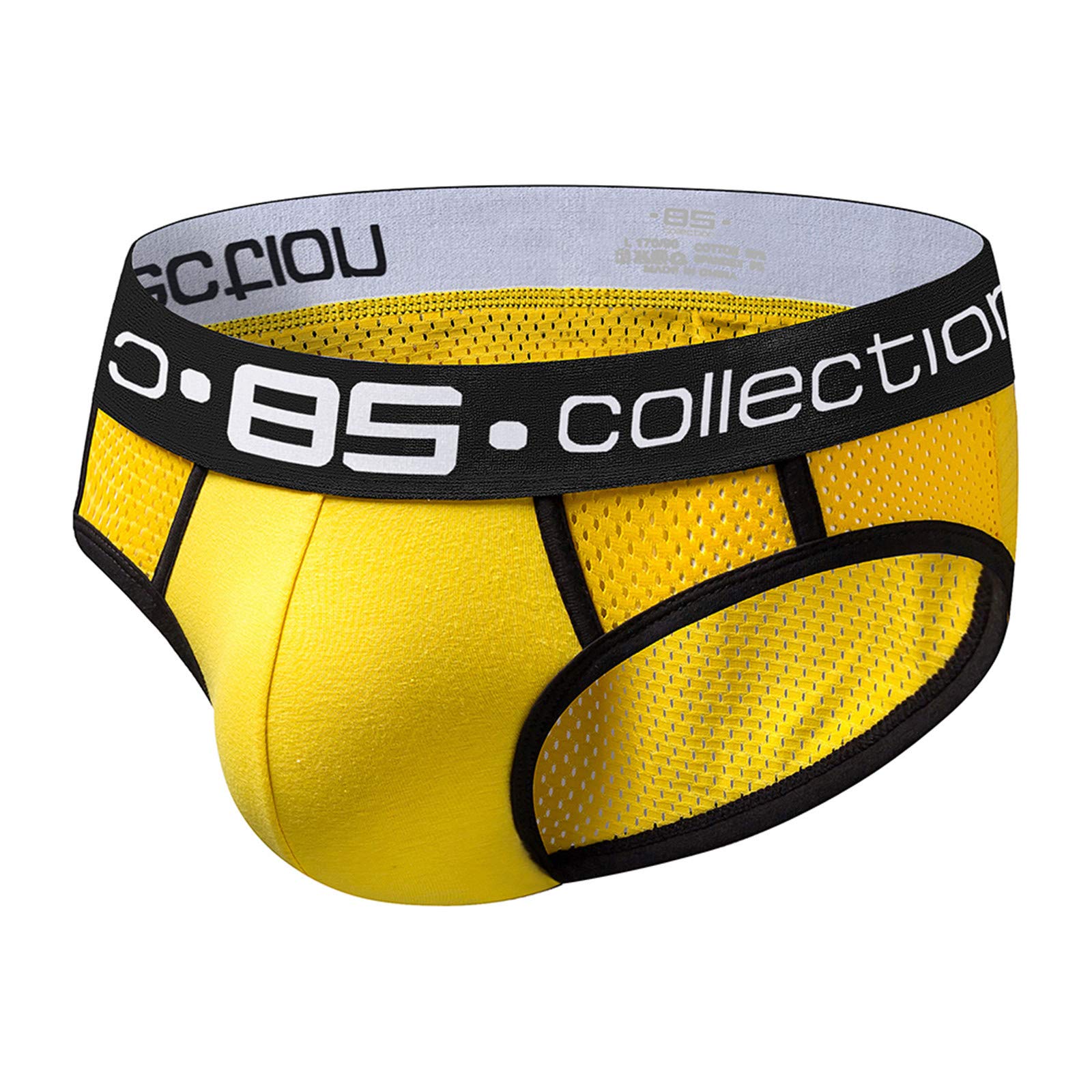 Generic Sexy Boxer Underwear Nylon PantiesMens Underpants Briefs Patchwork Mens Mens underwear under Wear for Yellow XXL XX-Large