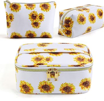 MAGEFY 3Pcs Makeup Bags Portable Travel 