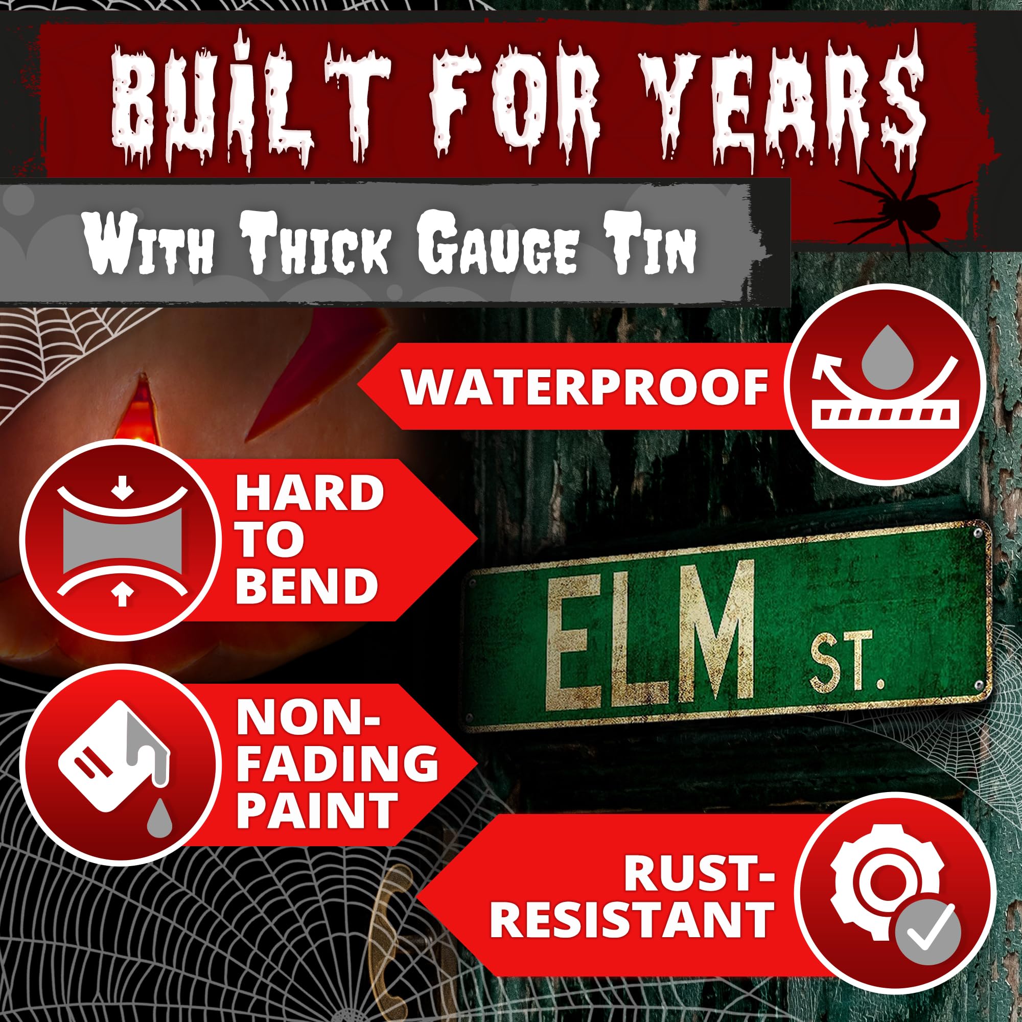 Metal Tin Sign Elm St Street Signs Outdoor Road Signs 16X4Inch, Green - Image 3