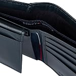 Tommy Hilfiger Portefeuille en cuir pour hommes – Petit bifold avec 6 Poches de cartes de crédit et amovibles ID Fenêtre, Marine Cambridge, Taille unique