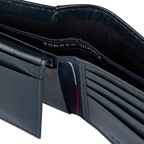 Vista 41 de Tommy Hilfiger Cartera de piel auténtica para hombre con ventana de identificación y múltiples ranuras para tarjetas Negro Cambridge