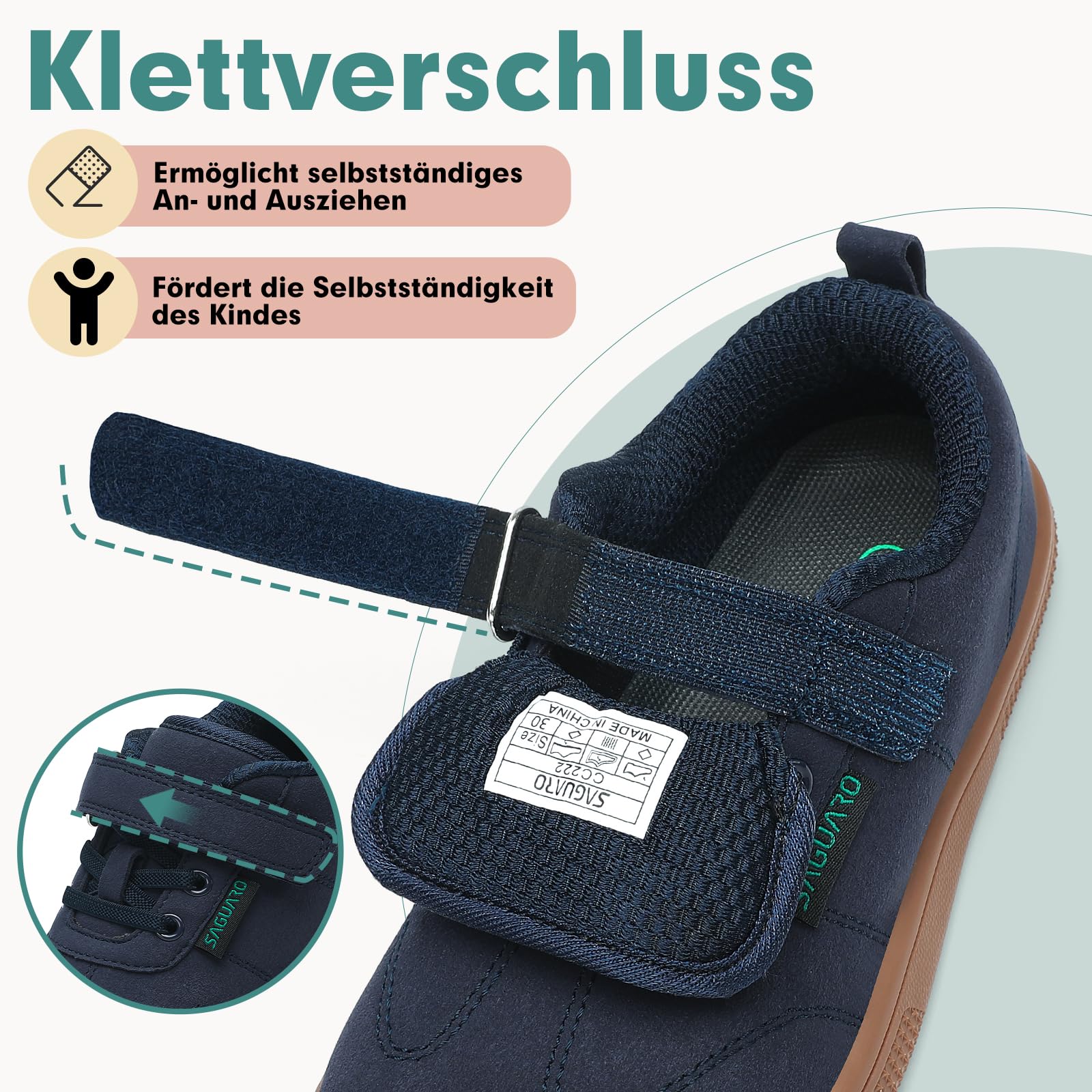 SAGUARO Barfußschuhe Kinder Outdoor Barfuß Sneaker Breite Hausschuhe Hallenschuhe Gr.25-35