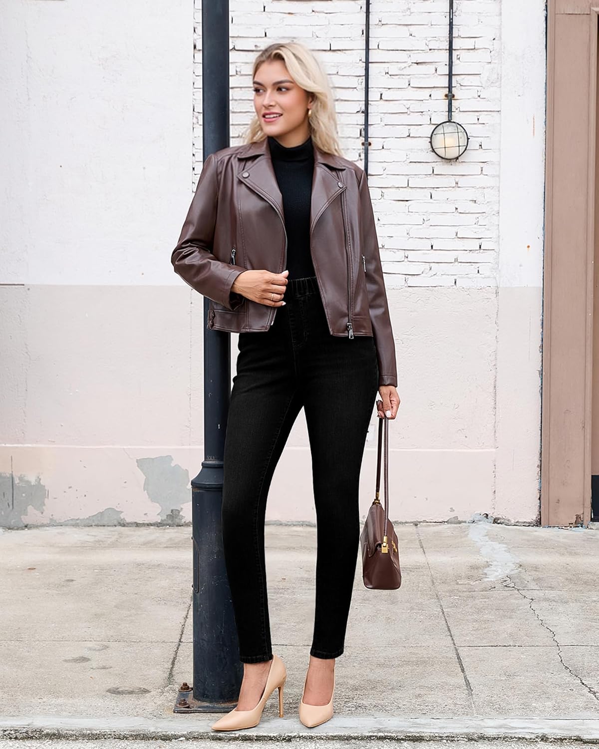 GRAPENT Skinny Jeans for Women High Waisted Trendy Pull On Elastic Waist Slim Jeggings Stretch Denim Pants Trouser Jeans - Image 2