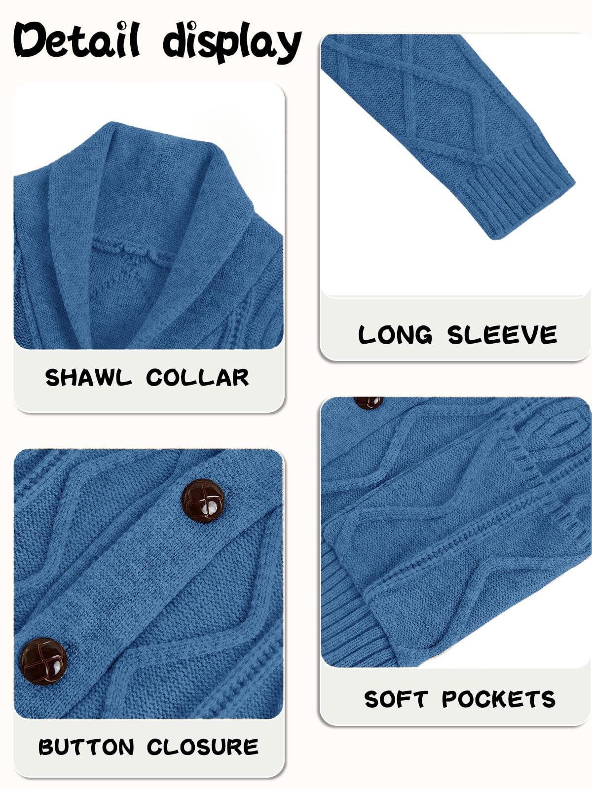 Maglione da ragazzo Cardigan Button Down collo a scialle lavorato a maglia capispalla a maniche lunghe maglione cappotti con tasche