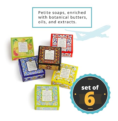 Miniatura 5 de Greenwich Bay Trading Company Destination - Juego de seis jabones de manteca de karité floral para regalo (otoño)