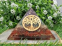 Vista 18 de Amazing Gemstone Pirámide de orgón grande Cristal natural de pirámide de chakra Pirámide de orgonita de metatrón de chakras Pirámides