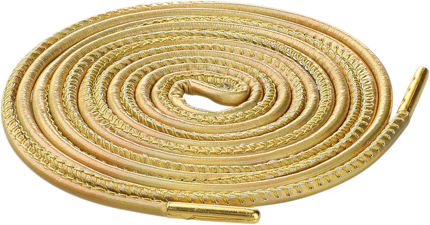Shoelaces Faux Leather Solid Color Round Shoe Laces for Sneakers Boots 1 Pair
