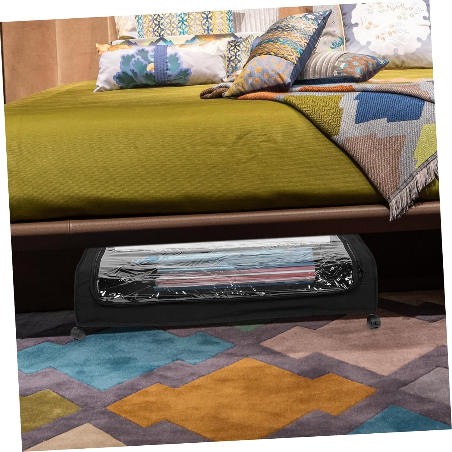 TIDTALEO under Bed Storage Cart with Wheels Pull-out Design for Clothes and Toys Sturdy Frame Efficient for Bedrooms and Apartments