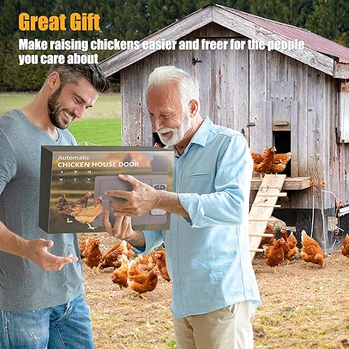 Miniatura 7 de RXLUY Abridor automático de puerta de gallinero alimentado por energía solar, puerta automática de aluminio para aves de corral con control
