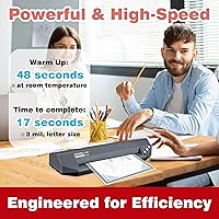 Vista 2 de SINCHI 13" Thermal Laminator Machine – 3–10 Mil, 48s Warm-Up, 17s/Sheet, Heavy Duty No-Jam Design, Works with Cardstock & Dark Prints, Includes 10