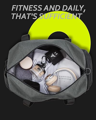 Miniatura 5 de BAGSMART - Bolsas de gimnasio para hombres, bolsa de lona deportiva plegable, bolsa de lona ligera para fin de semana con compartimento para