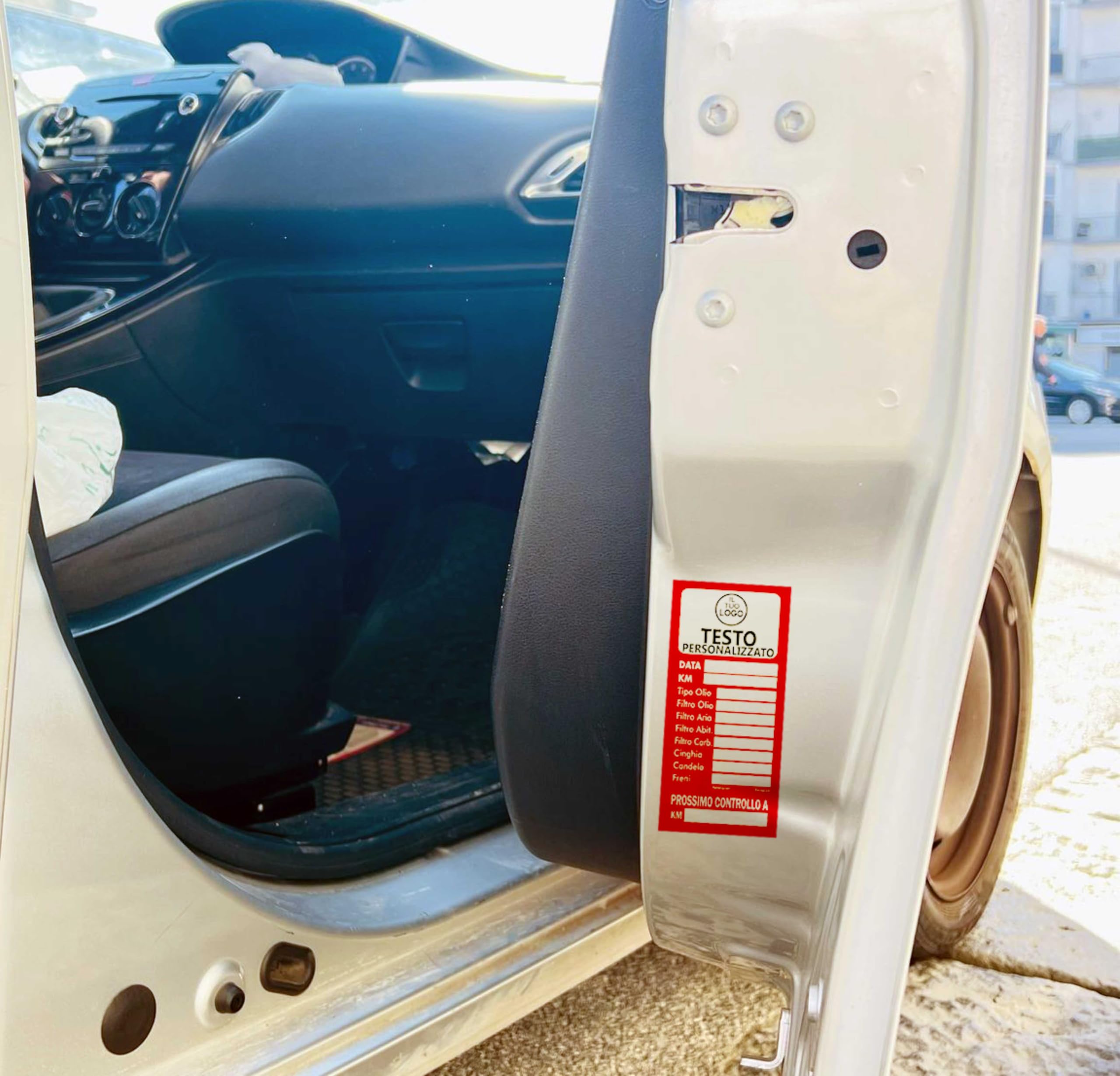 Etichette Adesive Per Cambio Olio Auto - Formato 5x8 Cm, Rosso/azzurro/giallo - Foto 13