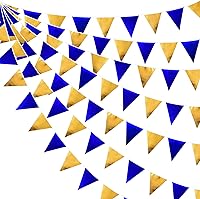 Vista 61 de Decoración de fiesta de tela metálica negra y naranja con banderines triangulares, banderines para graduación, Halloween, otoño, otoño, Acción