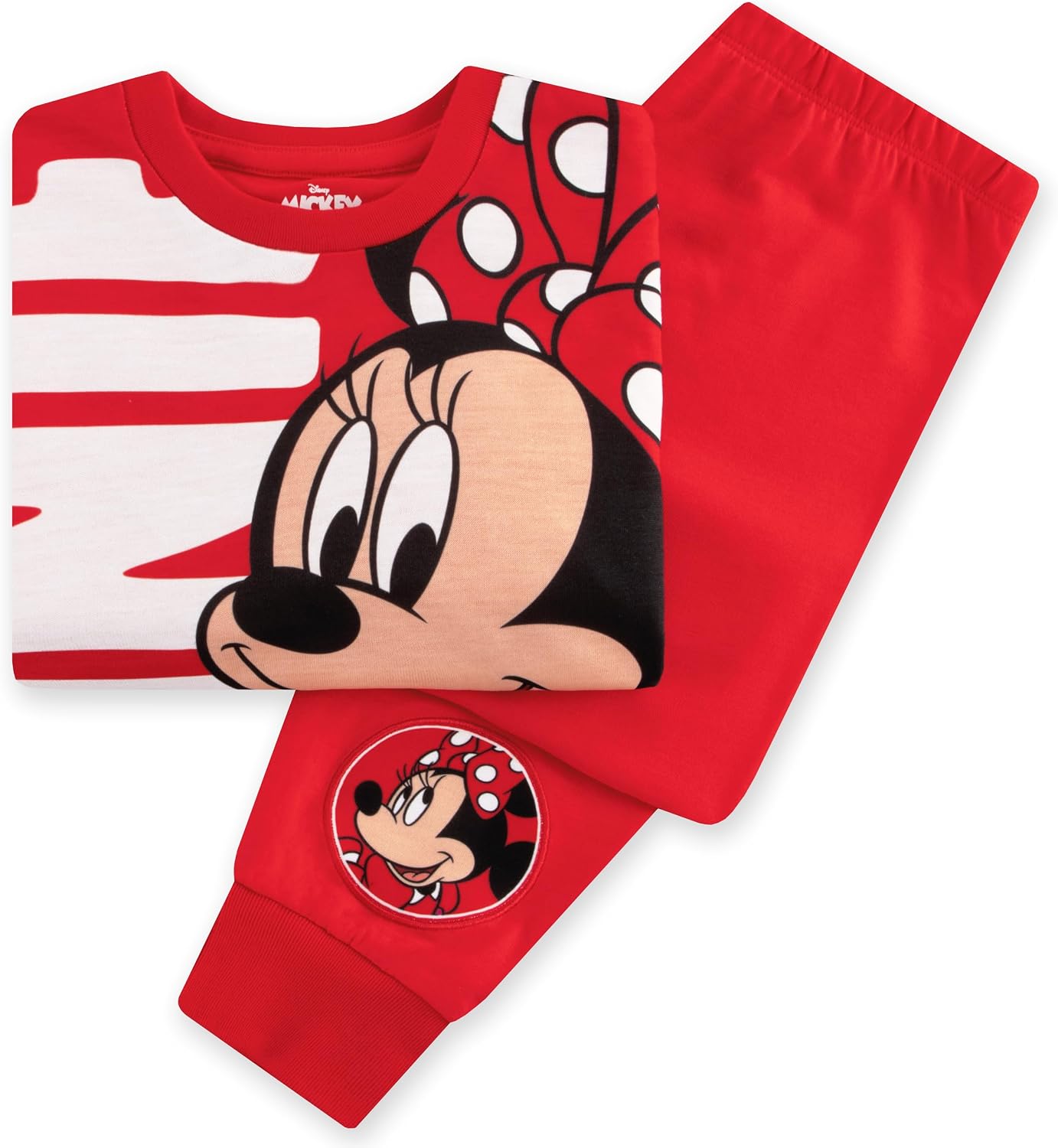 Disney Minnie Mouse Pajamas, Long Sleeve Girls Pajamas, Minnie Girls Pjs, Kids Pajama Set, Red 5
