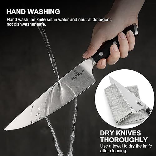 Miniatura 7 de Juego de cuchillos con bloque, juego de 16 organizadores de cuchillos de cocina con afilador, tabla de cortar, juego de cuchillos de chef