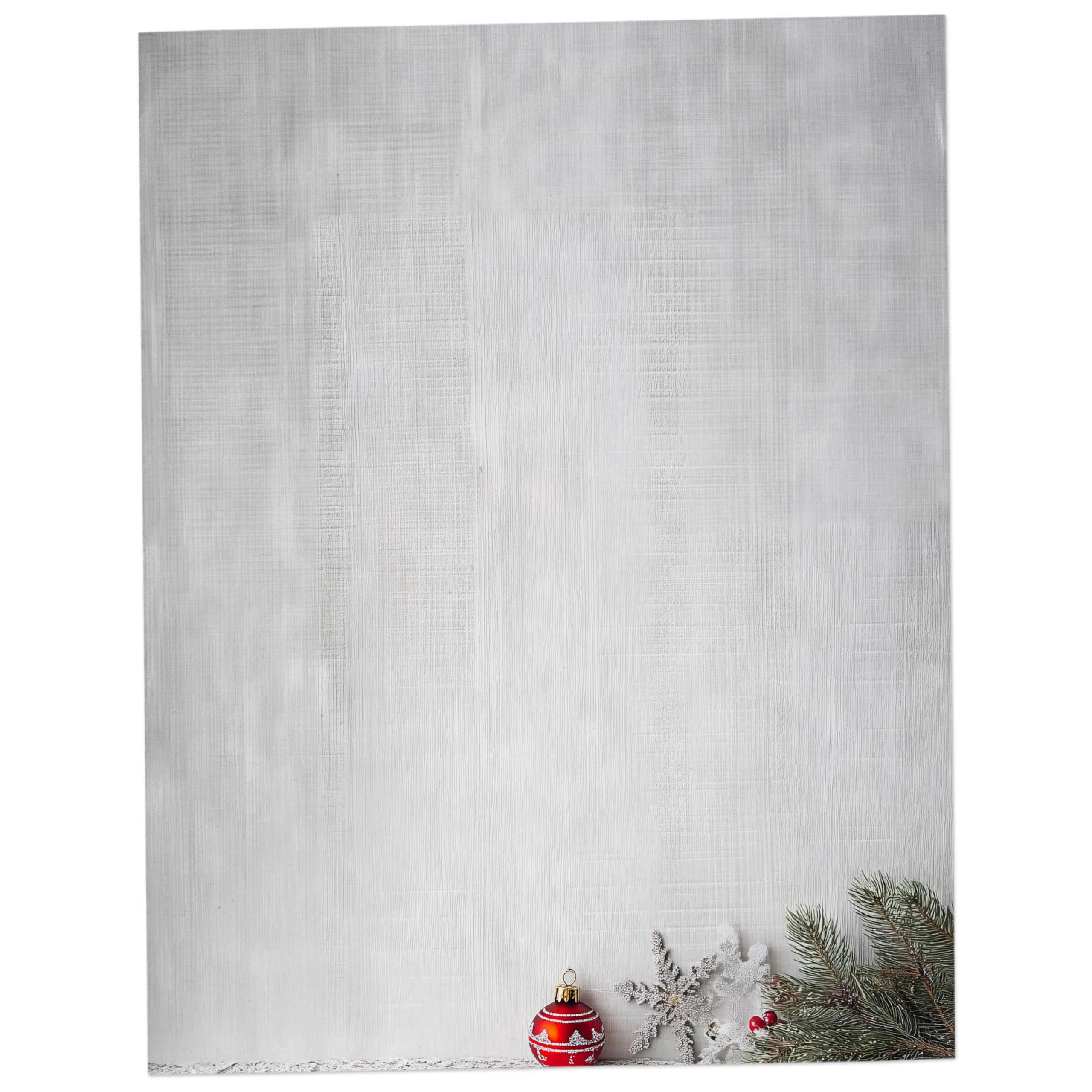 Vintage Pine & Berries Christmas Stationery | 60 Sheets 8.5x11 | Holiday Letter Paper | Printer Friendly