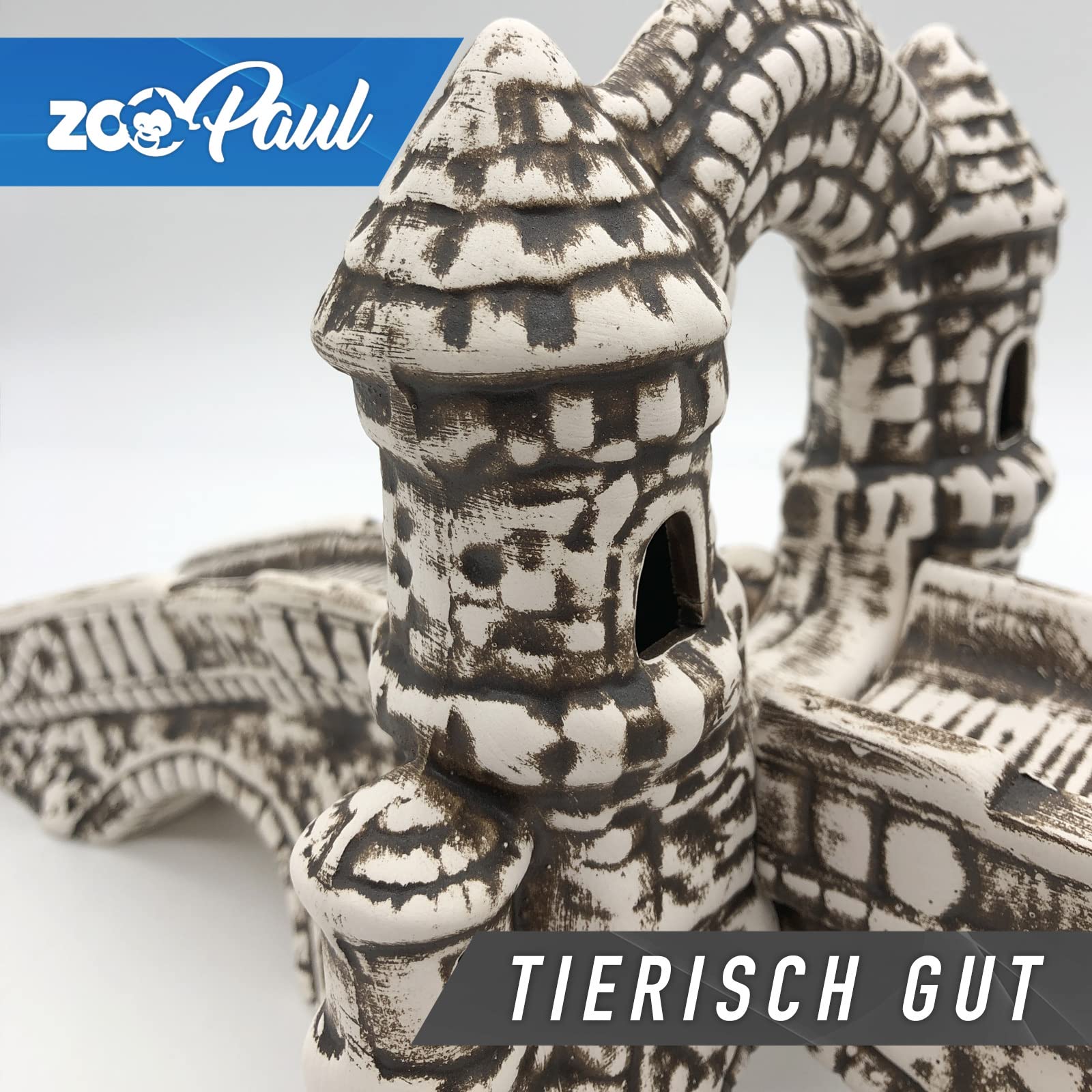 ZooPaul Deko Aquarium Brücke 5 TLG. XXL groß Dekoration Terrarium Zubehör Burg