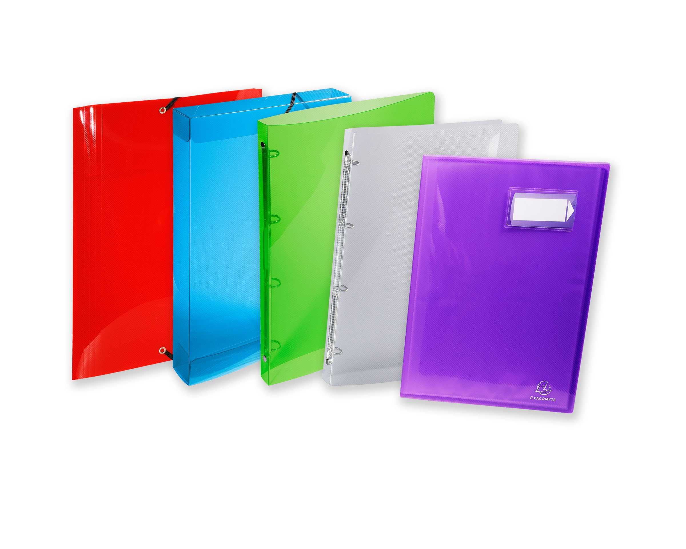 Exacompta - Rif. 56742E - Confezione da 25 cartelle con elastico Kreacover - tasca a 3 scomparti - in polipropilene opaco - dimensioni 24 x 32 cm per documenti formato A4 - colore bianco