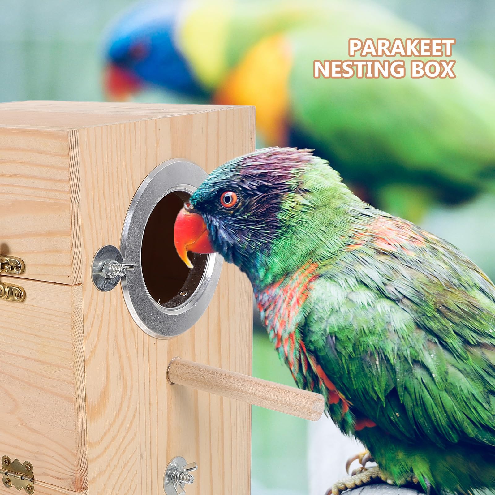 SHINEOFI Caja Nido para Pájaros de Madera Natural Apertura Fácil, Diseño Elegante y Segura para Anidación en Jardín y Decoración Interior y Exterior