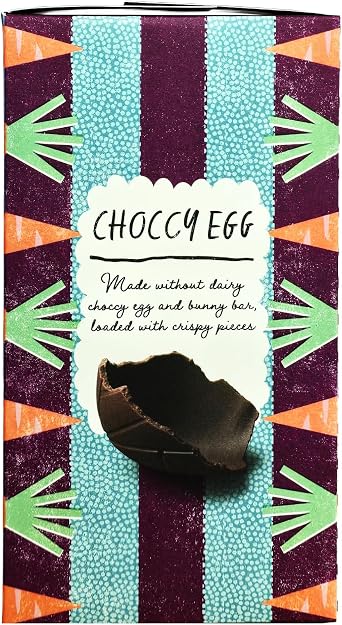 Marks and Spencer Cocoa Choccy Egg and Bunny Bar With Crispy Pieces, Made Without Dairy, Vegan Chocolate Easter Egg, 168g