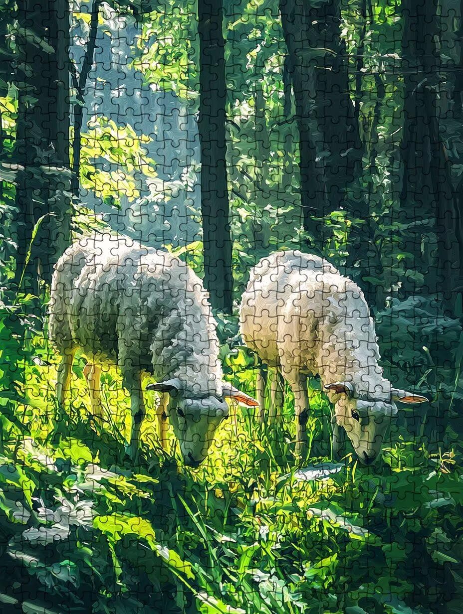 Puzzle 3000 elementów, puzzle dla dorosłych w lesie kozy artystyczne puzzle, gra puzzli, drewniane układanki, niemożliwe klasyczne układanki, do gry edukacyjnej wyzwanie zabawki, układanki rodzinne