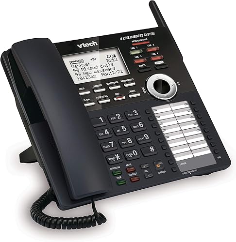 VTech CM18445 - Consola principal - DECT 6.0 4 líneas expandible para pequeñas empresas, teléfono de oficina con sistema de contestador