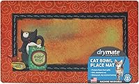 Vista 9 de Drymate Mantel individual con cuenco para gatos, tapete de alimentación de alimentos para mascotas, tela absorbente, parte trasera impermeable