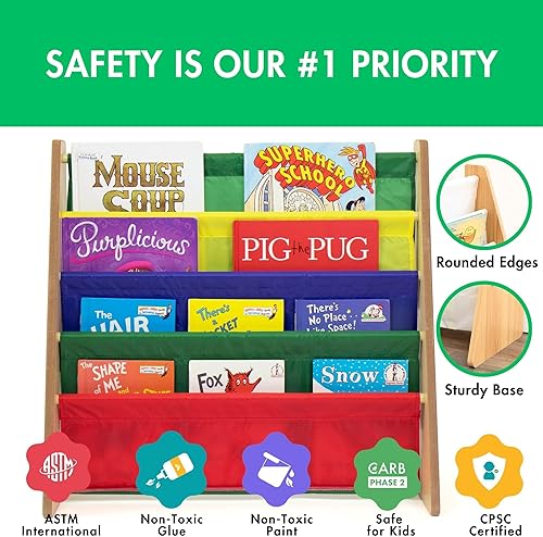 Miniatura 4 de Tot Tutores WO697 Colección de amigos librería de almacenamiento en bastidor de libros para niños blanco rosa y púrpura Madera NaturalPrimario