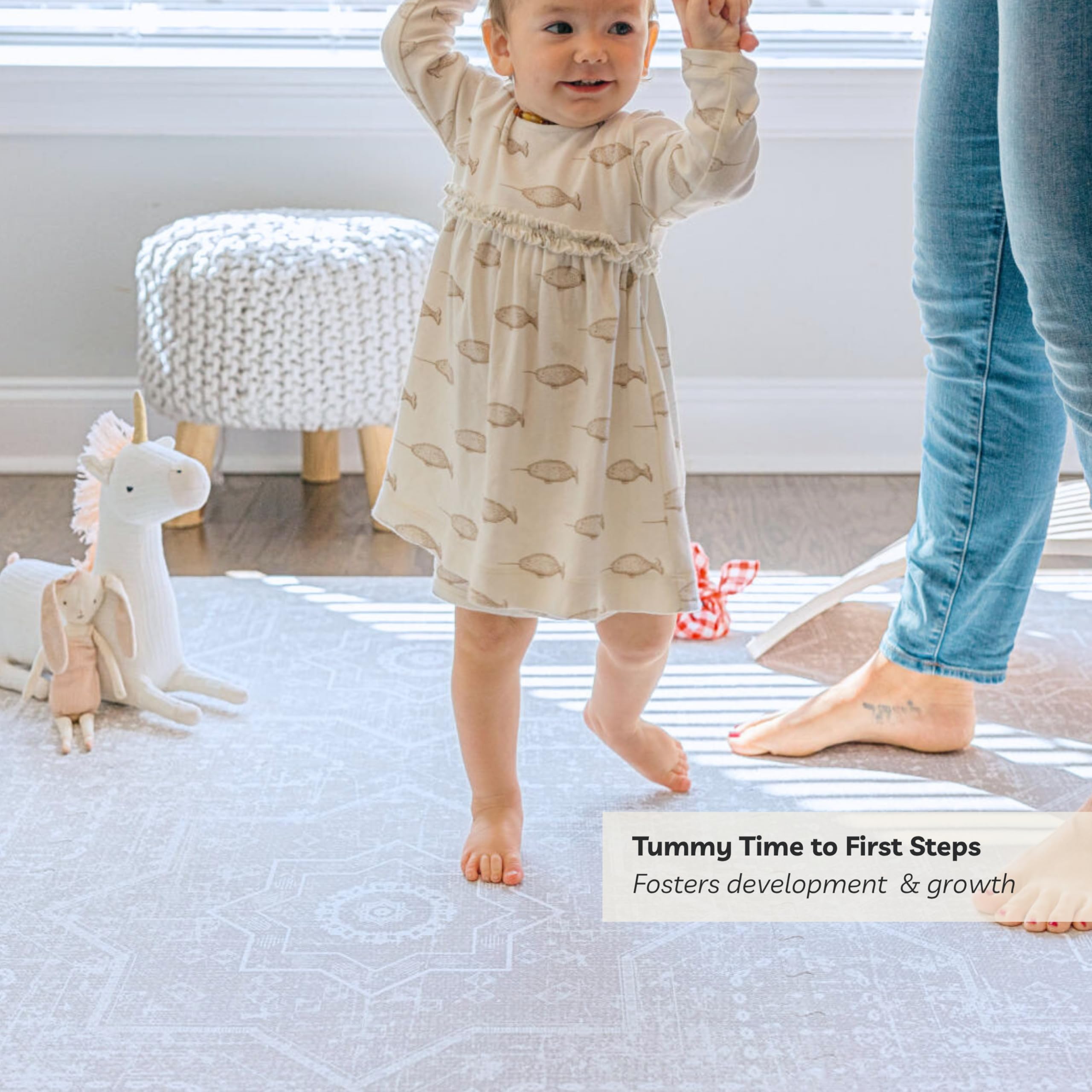 Little Landings Babyspielmatten für den Boden - Layla (1,2 x 1,8 m) - Premium EVA-Schaum Spielmatte für Babys und Kleinkinder - Perfekt für Bauchzeit, Krabbeln, Spielzimmer, stilvoll und komfortabel