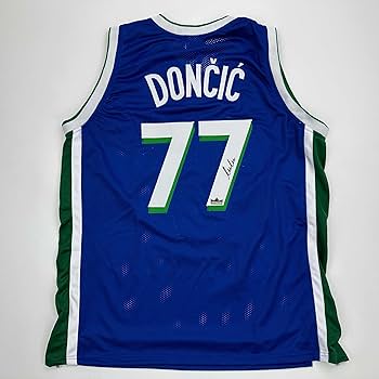 Facsimile Autographed Luka Doncic Dallas Retro Blue Reprint