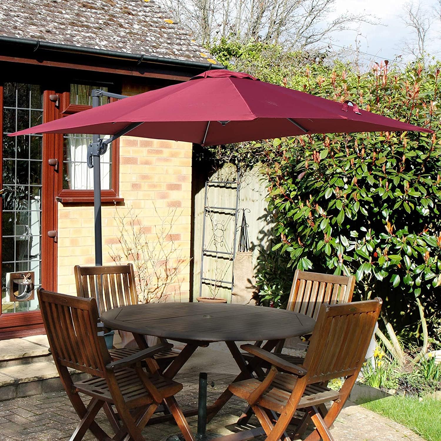 Buy 3m Red Octagon Parasol With Cross 